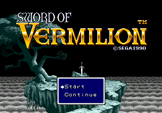 Sword of Vermilion (USA, Europe) Title Screen